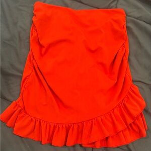Vibrant red Ruffle Skirt